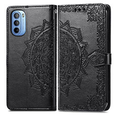 Custodia Portafoglio In Pelle Fantasia Modello Cover con Supporto per Motorola Moto G41 Nero