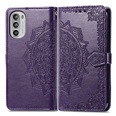 Custodia Portafoglio In Pelle Fantasia Modello Cover con Supporto per Motorola MOTO G52 Viola