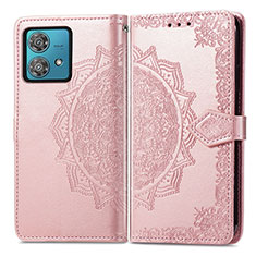 Custodia Portafoglio In Pelle Fantasia Modello Cover con Supporto per Motorola Moto G84 5G Oro Rosa