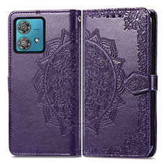 Custodia Portafoglio In Pelle Fantasia Modello Cover con Supporto per Motorola Moto G84 5G Viola