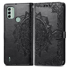 Custodia Portafoglio In Pelle Fantasia Modello Cover con Supporto per Nokia C31 Nero