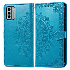 Custodia Portafoglio In Pelle Fantasia Modello Cover con Supporto per Nokia G22 Blu