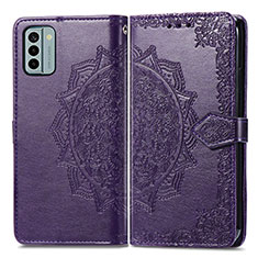 Custodia Portafoglio In Pelle Fantasia Modello Cover con Supporto per Nokia G22 Viola