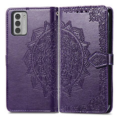 Custodia Portafoglio In Pelle Fantasia Modello Cover con Supporto per Nokia G310 5G Viola