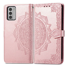 Custodia Portafoglio In Pelle Fantasia Modello Cover con Supporto per Nokia G42 5G Oro Rosa