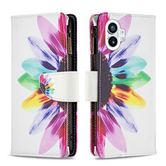 Custodia Portafoglio In Pelle Fantasia Modello Cover con Supporto per Nothing Phone 1 Colorato