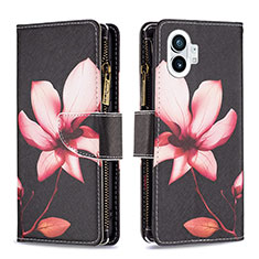 Custodia Portafoglio In Pelle Fantasia Modello Cover con Supporto per Nothing Phone 1 Marrone