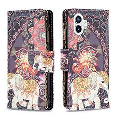 Custodia Portafoglio In Pelle Fantasia Modello Cover con Supporto per Nothing Phone 1 Multicolore