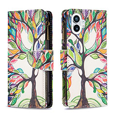 Custodia Portafoglio In Pelle Fantasia Modello Cover con Supporto per Nothing Phone 1 Verde