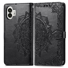 Custodia Portafoglio In Pelle Fantasia Modello Cover con Supporto per Nothing Phone 2 Nero