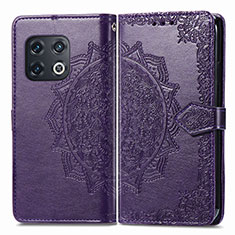 Custodia Portafoglio In Pelle Fantasia Modello Cover con Supporto per OnePlus 10 Pro 5G Viola