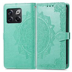 Custodia Portafoglio In Pelle Fantasia Modello Cover con Supporto per OnePlus 10T 5G Verde