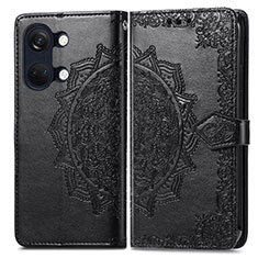 Custodia Portafoglio In Pelle Fantasia Modello Cover con Supporto per OnePlus Ace 2V 5G Nero