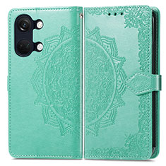 Custodia Portafoglio In Pelle Fantasia Modello Cover con Supporto per OnePlus Nord 3 5G Verde