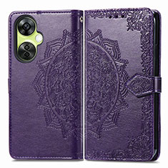 Custodia Portafoglio In Pelle Fantasia Modello Cover con Supporto per OnePlus Nord N30 5G Viola