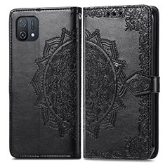 Custodia Portafoglio In Pelle Fantasia Modello Cover con Supporto per Oppo A16e Nero