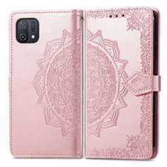 Custodia Portafoglio In Pelle Fantasia Modello Cover con Supporto per Oppo A16e Oro Rosa