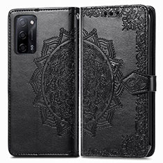 Custodia Portafoglio In Pelle Fantasia Modello Cover con Supporto per Oppo A53s 5G Nero