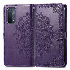 Custodia Portafoglio In Pelle Fantasia Modello Cover con Supporto per Oppo A54 5G Viola