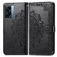 Custodia Portafoglio In Pelle Fantasia Modello Cover con Supporto per Oppo A57 5G Nero