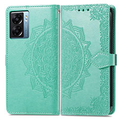 Custodia Portafoglio In Pelle Fantasia Modello Cover con Supporto per Oppo A57 5G Verde