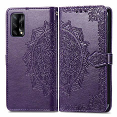 Custodia Portafoglio In Pelle Fantasia Modello Cover con Supporto per Oppo A74 4G Viola