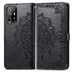 Custodia Portafoglio In Pelle Fantasia Modello Cover con Supporto per Oppo A94 5G Nero