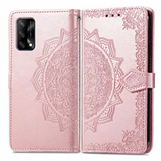 Custodia Portafoglio In Pelle Fantasia Modello Cover con Supporto per Oppo A95 4G Oro Rosa