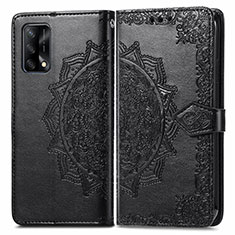 Custodia Portafoglio In Pelle Fantasia Modello Cover con Supporto per Oppo F19s Nero