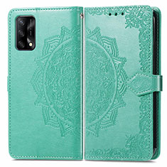 Custodia Portafoglio In Pelle Fantasia Modello Cover con Supporto per Oppo F19s Verde