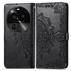 Custodia Portafoglio In Pelle Fantasia Modello Cover con Supporto per Oppo Find X6 5G Nero