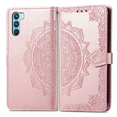 Custodia Portafoglio In Pelle Fantasia Modello Cover con Supporto per Oppo K9 Pro 5G Oro Rosa