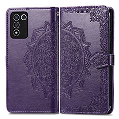 Custodia Portafoglio In Pelle Fantasia Modello Cover con Supporto per Oppo K9S 5G Viola