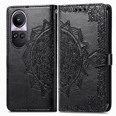 Custodia Portafoglio In Pelle Fantasia Modello Cover con Supporto per Oppo Reno10 Pro 5G Nero