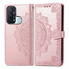 Custodia Portafoglio In Pelle Fantasia Modello Cover con Supporto per Oppo Reno5 A Oro Rosa