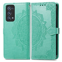 Custodia Portafoglio In Pelle Fantasia Modello Cover con Supporto per Oppo Reno6 Pro 5G Verde