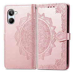 Custodia Portafoglio In Pelle Fantasia Modello Cover con Supporto per Realme 10 4G Oro Rosa