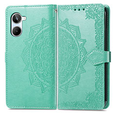 Custodia Portafoglio In Pelle Fantasia Modello Cover con Supporto per Realme 10 4G Verde