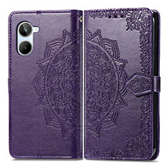 Custodia Portafoglio In Pelle Fantasia Modello Cover con Supporto per Realme 10 4G Viola