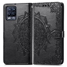 Custodia Portafoglio In Pelle Fantasia Modello Cover con Supporto per Realme 8 4G Nero