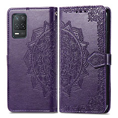 Custodia Portafoglio In Pelle Fantasia Modello Cover con Supporto per Realme 8 5G Viola