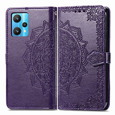 Custodia Portafoglio In Pelle Fantasia Modello Cover con Supporto per Realme 9 4G Viola