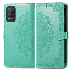 Custodia Portafoglio In Pelle Fantasia Modello Cover con Supporto per Realme 9 5G India Verde