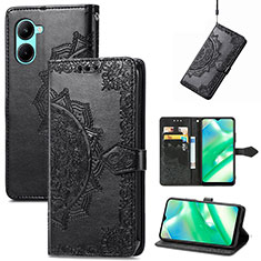 Custodia Portafoglio In Pelle Fantasia Modello Cover con Supporto per Realme C33 (2023) Nero