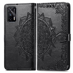 Custodia Portafoglio In Pelle Fantasia Modello Cover con Supporto per Realme GT 5G Nero