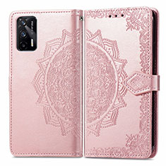 Custodia Portafoglio In Pelle Fantasia Modello Cover con Supporto per Realme GT Neo 2T 5G Oro Rosa