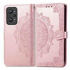 Custodia Portafoglio In Pelle Fantasia Modello Cover con Supporto per Realme GT Neo2 5G Oro Rosa