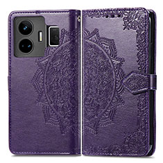 Custodia Portafoglio In Pelle Fantasia Modello Cover con Supporto per Realme GT Neo5 240W 5G Viola