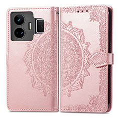 Custodia Portafoglio In Pelle Fantasia Modello Cover con Supporto per Realme GT Neo5 5G Oro Rosa