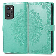 Custodia Portafoglio In Pelle Fantasia Modello Cover con Supporto per Realme GT2 5G Verde